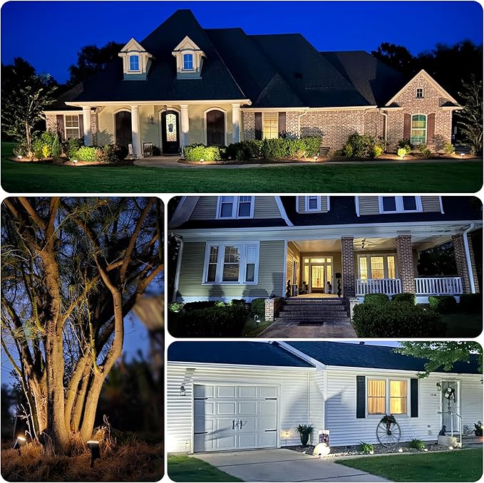 Solar Spot Lights Outdoor 63 LED 3 Lighting,Waterproof IP65 Modes Spotlights for Outside House Yard Garden Landscape Lights 6 Pack (Natural Lihgt)