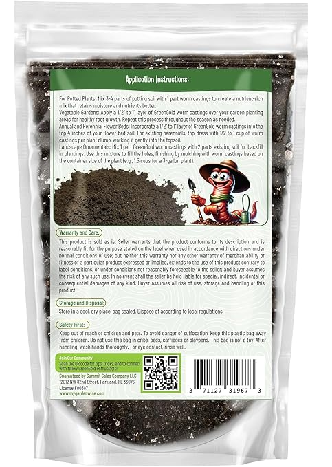 Organic Worm Castings – Earthworm Castings for Plants – Premium Worm Castings Fertilizer for Nutrient-Rich Soil and Healthy Growth (4 QUARTS)