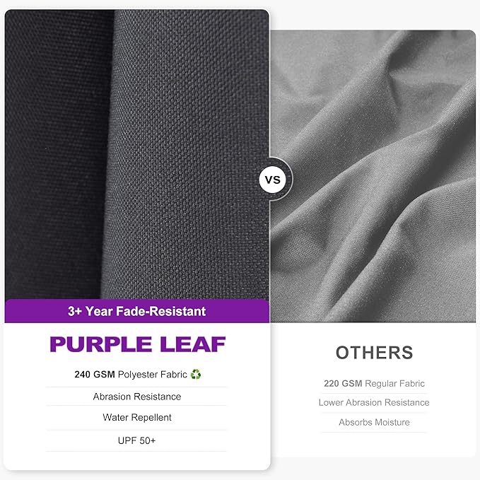 PURPLE LEAF 6.5' X 10' Right-left Tilt Patio Umbrella with Base Outdoor Cantilever Swivel Rectangle Umbrella Aluminum Offset Umbrella with 360-degree Rotation for Garden Deck Pool Patio Grey