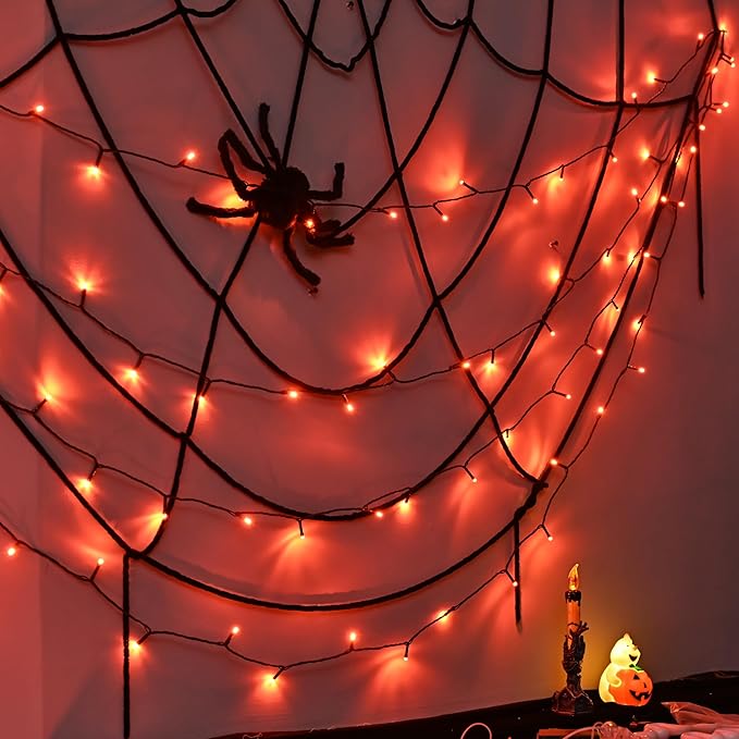 600 LED Halloween Lights, 216 FT Waterproof Halloween String Lights, Orange Halloween Lights Outdoor with 8 Lighting Modes for Halloween Outdoor Party Yard Garden Decoration