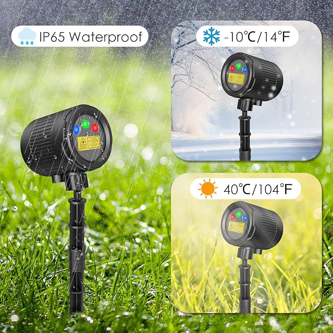 Christmas RGB Laser Projector Lights - Waterproof Indoor/Outdoor for Home, Yard & Garden Decoration