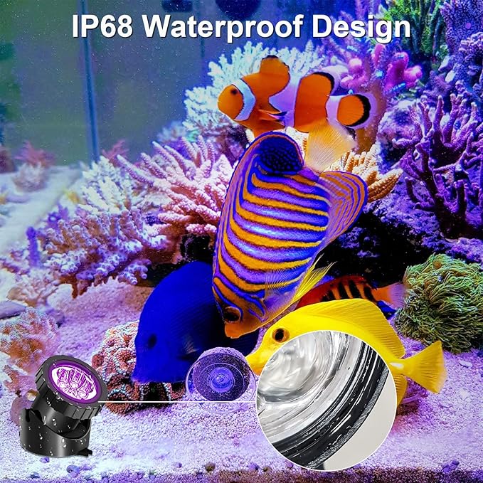 T-SUN LED Pond Light, 3 Head Lamps Submersible LED Pond Lights Color Changing Garden Pond Light with Remote Control, RGB Fish Tank Lights Fountain Spotlight for Garden, Pool, Aquarium Tank(3 Headlamp)