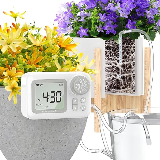 [2025 Upgraded] Automatic Drip Irrigation Kit, 15 Potted Indoor Houseplants Support, Indoor Automatic Watering System for Plants, with Digital Programmable Water Timer