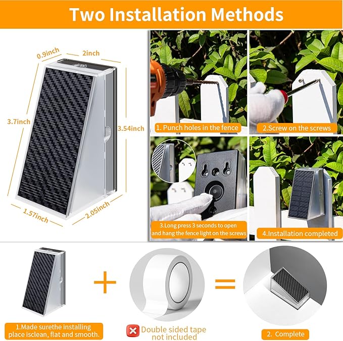 KINKAI Outdoor Solar Lights - 6 Pack Fence Lights Solar Deck Light Outdoor Wall Light with 11 Lighting Modes for Outside Garden Stairs Pool (Warm Light)