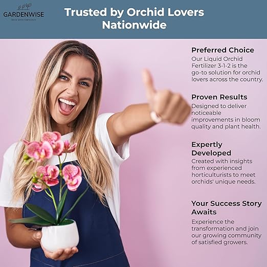 Liquid Orchid Fertilizer Concentrate 3-1-2 with Micronutrients Orchid Care Made Easy (32 OZ)