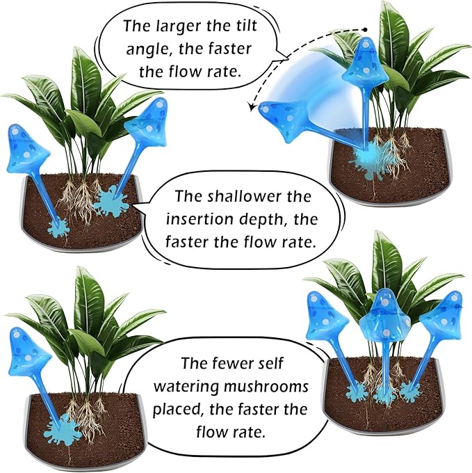 Plant Self Watering Globes Bulbs Planter Insert Automatic Plastic Watering Devices Plant Waterer Spikes for Indoor Outdoor,Self Irrigation System Lasts for One Week