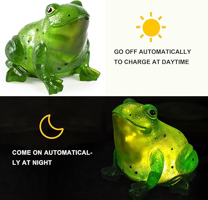 Solar Frog Lights Deck Decorative Lighting Statue Lawn Patio Backyard Outdoor Garden Decoration Housewarming Gift