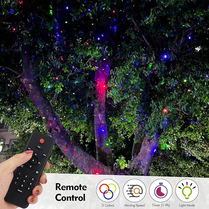 Laser Projector Firefly Lights, Motion Christmas Light with Remote Control, Waterproof Garden Decorative Lights for Indoor/Outdoor, Garden, Park, Patio