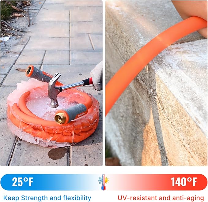 YAMATIC Heavy Duty Garden Hose 5/8 in x 100 ft with Swivel Fitting, Super Flexible Water Hose, All-weather, Lightweight, Burst 600 PSI