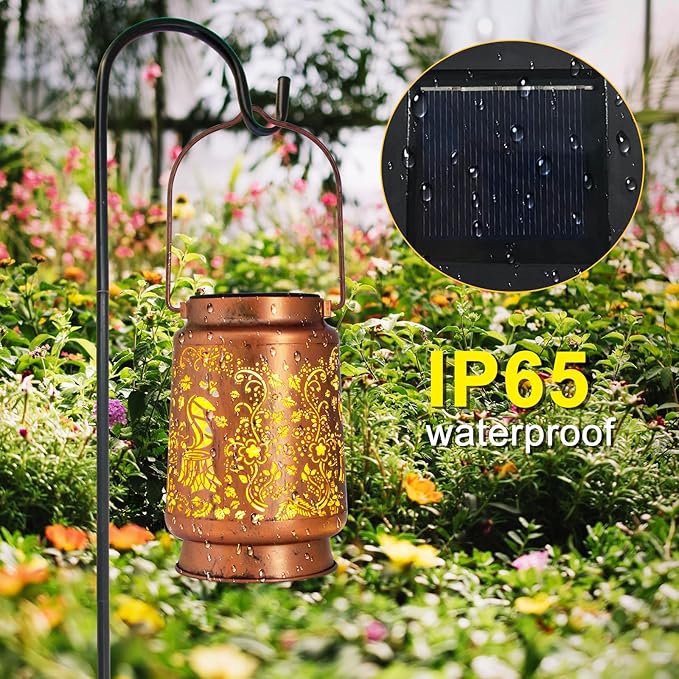 Solar Lanterns Outdoor Garden Decor, Gifts for Women, Mom, Grandma, Birthday, Thanksgiving, Decorative Waterproof Hanging Metal LED Light for Yard, Patio, Lawn, Landscape, Backyard (Squirrel)