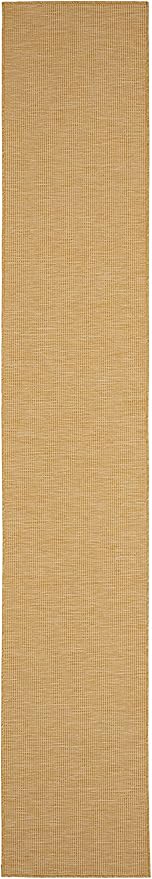 Nourison Home Positano 10' Runner Yellow Fabric Modern Area Rug (10' Runner)