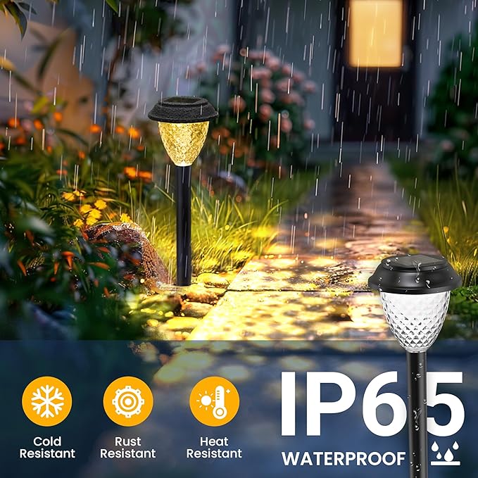 SOLPEX Solar Lights for Outside,12 Pack Solar Lights Outdoor Waterproof,Warm White Outdoor Solar Lights for Yard,Garden,Pathway,Patio and Landscape Lighting Decor