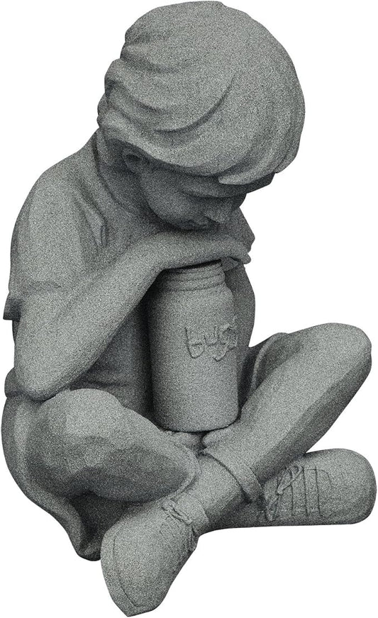 EMSCO Group Nature Boy Statue – Natural Granite Appearance – Made of Resin – Lightweight – 16” Height