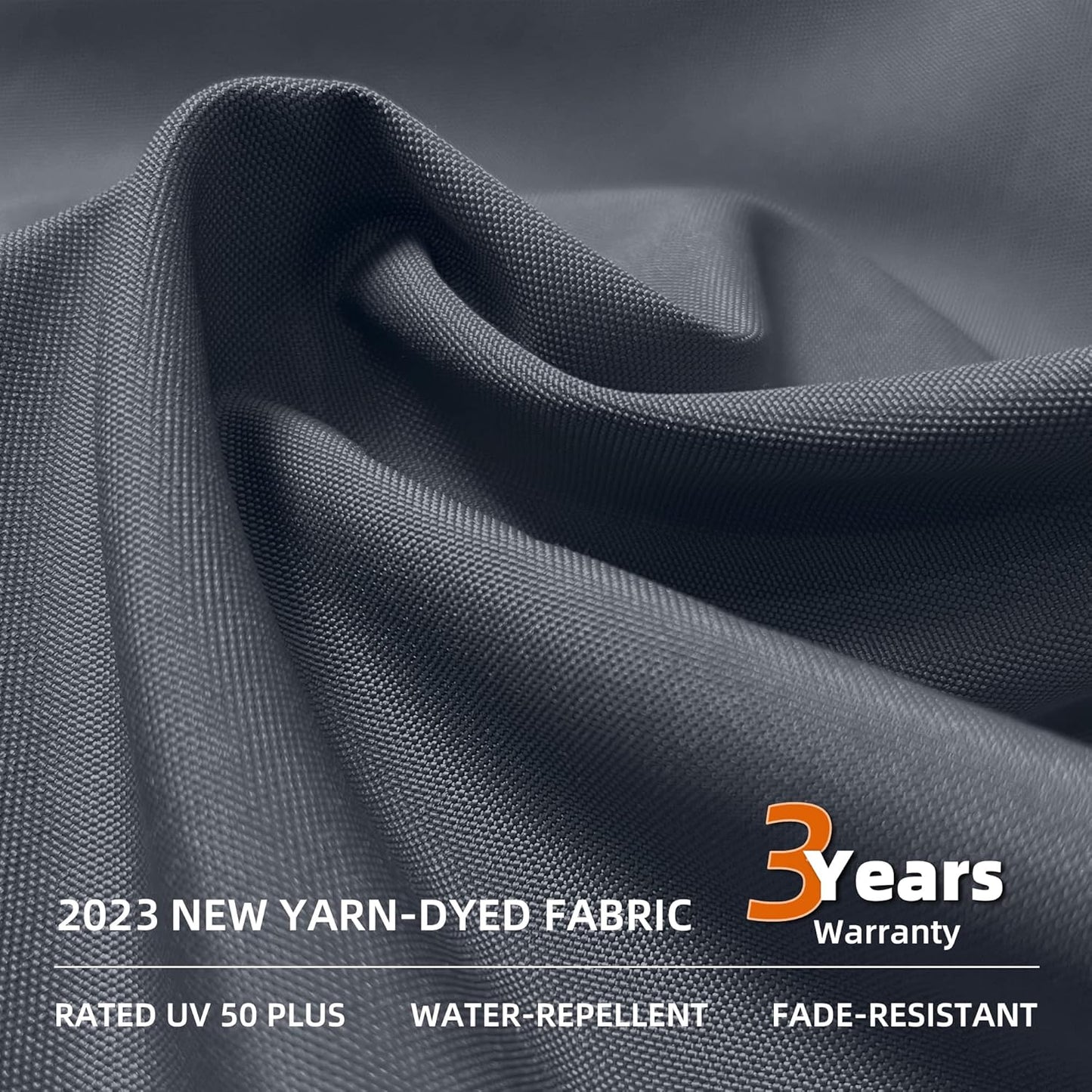 PURPLE LEAF 13 Feet Double Top Round Deluxe Patio Umbrella Offset Hanging Umbrella Outdoor Market Umbrella Garden Umbrella, Grey