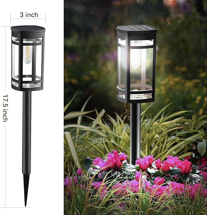 8 Pack Solar Lights Outdoor Waterproof for Garden Pathway Walkway Driveway Yard Lawn Decorative Landscape Lighting. (Cool White Light, 8)