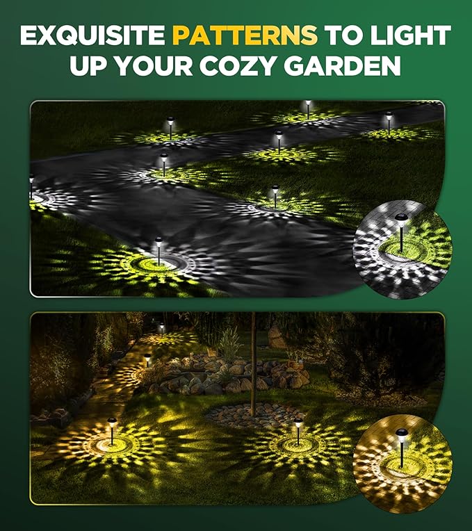 10 Pack Ultra Bright Solar Lights Outdoor Waterproof, from Dusk to Dawn Up to 12H Solar Light for Outside, Auto On/Off Solar Powered Garden Pathway Lights, Landscape Lighting (Cold White)