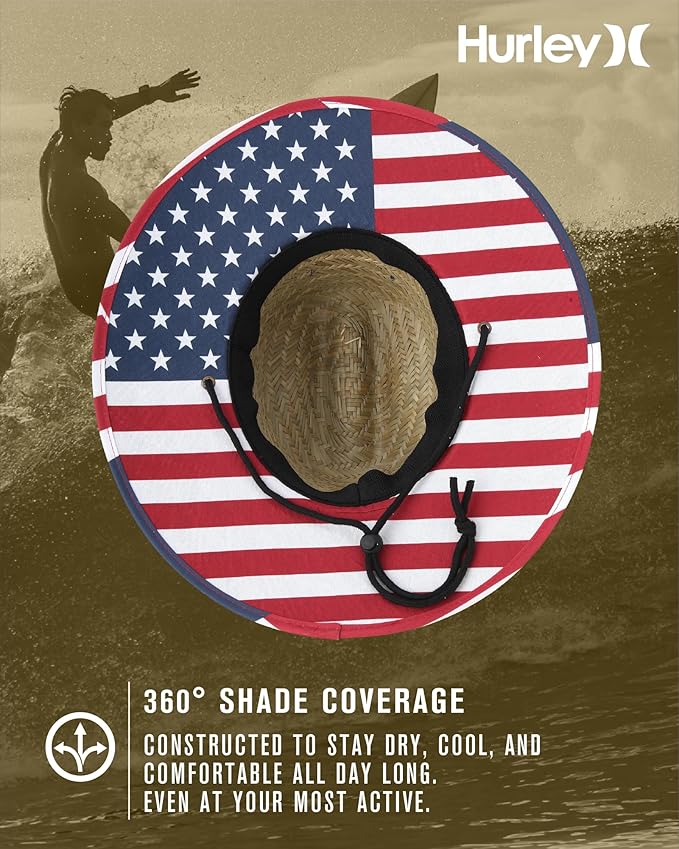 Hurley Men's Straw Hat - Bayside Lifeguard Straw Sun Hat