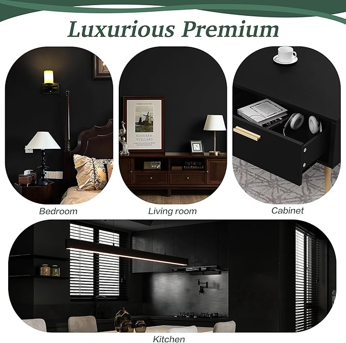 Dimoon 590''x17.7'' Black Peel and Stick Wallpaper Contact Paper Self Adhesive Wall Paper