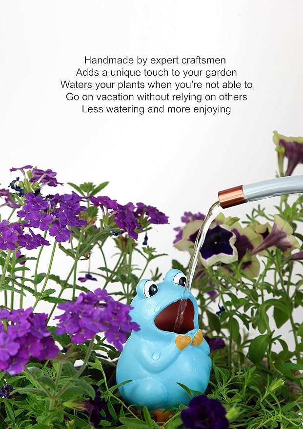 Terracotta Plant Self Watering Spikes - Set of 3 Terracotta Self Watering Bulbs, Self Watering Stakes, Self Watering Globes for Pot Plants (Frogs Painted, Small)