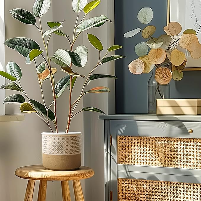 T4U Ceramic Planters for Indoor Plants, 4.2+5.4+6 Inch Plant Pots Set, Flower Pots with Drainage Holes and Plug, Ceramic Plant Pot for Indoor and Outdoor Plants, Morden Home Decor, Gifts for Mom