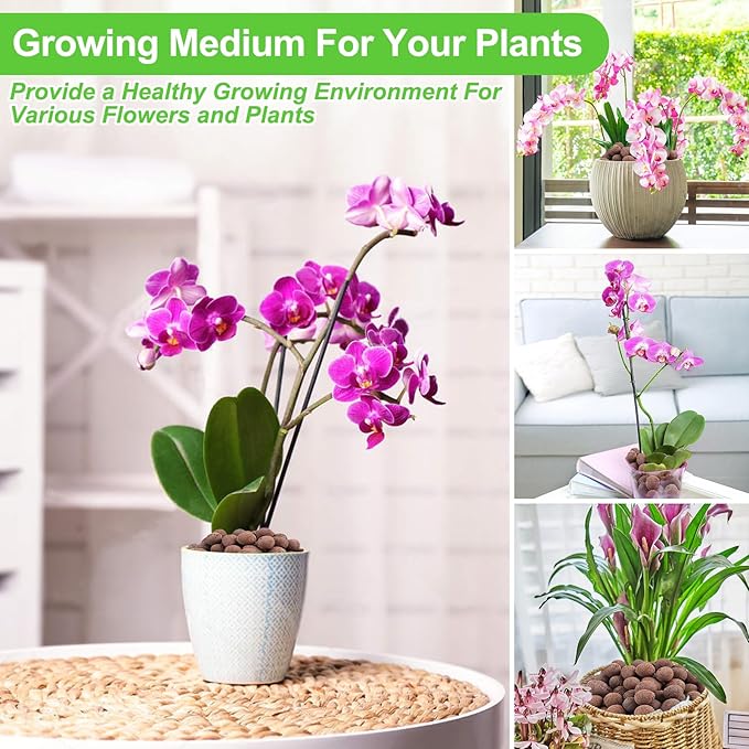 Riare 2 LBS Organic Expanded Clay Pebbles for Plants- 4mm-16mm Natural Leca Balls Lightweight Hydroponic Clay Pebbles Aggregate for Indoor Plants, Hydroponic Growing, Plants Drainage, Aquaponics