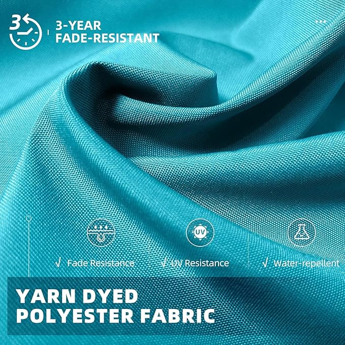 PURPLE LEAF 11 Feet Patio Cantilever Umbrella with Base Outdoor Umbrella Round Aluminum Offset with 360-degree Rotation for Garden Deck Pool Patio, Turquoise Blue