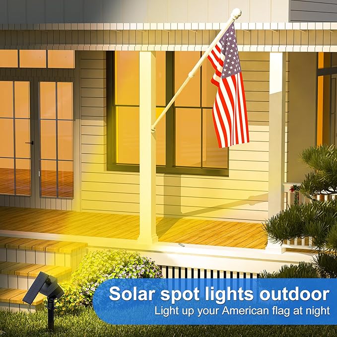 Solar Spot Lights Outdoor, [8 Pack/50LED] Solar Lights Outdoor Waterproof IP67, Dusk-to-Dawn 3 Lighting Modes Adjustable Landscape Spotlight for Garden, Yard, Pathway
