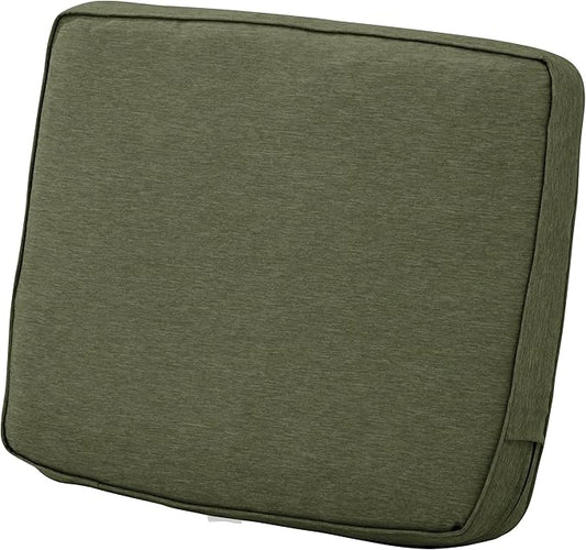 Classic Accessories Montlake Water-Resistant 21 x 20 x 4 Inch Patio Lounge Back Cushion, Heather Fern Green, Outdoor Loveseat Cushions