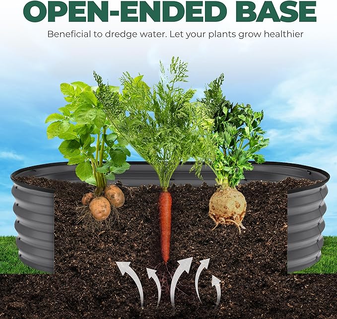 Utopia Home Galvanized Raised Garden Bed, 4 by 2 by 1 feet Lightweight Planter Boxes Outdoor with Easy Assembly, Large Garden Bed for Vegetables, Fruits, Flowers, Dark Grey