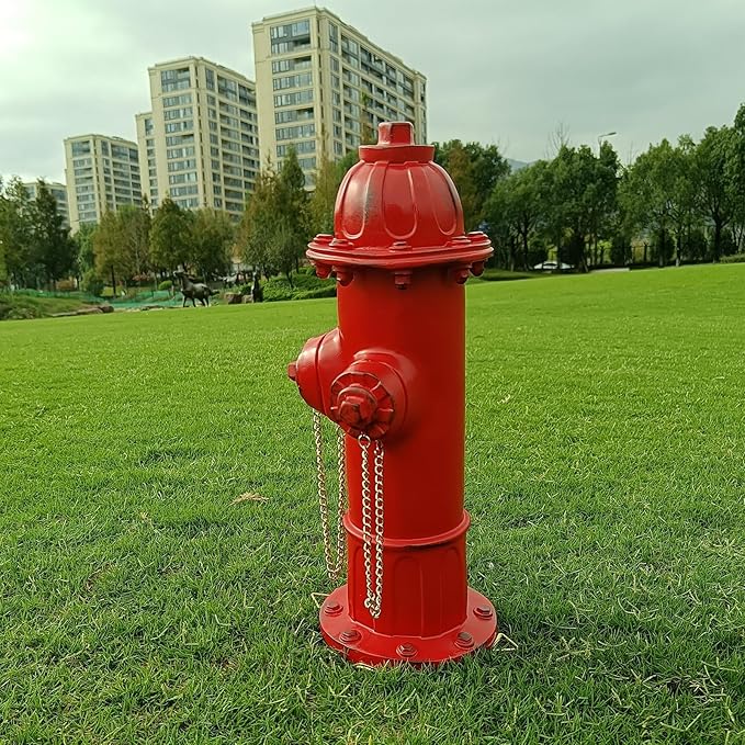 Fire Hydrant for Dogs to Pee On: Dog Fire Hydrant Pee Post Outdoor - 13" Training Post Statue for Yard Garden (Red)