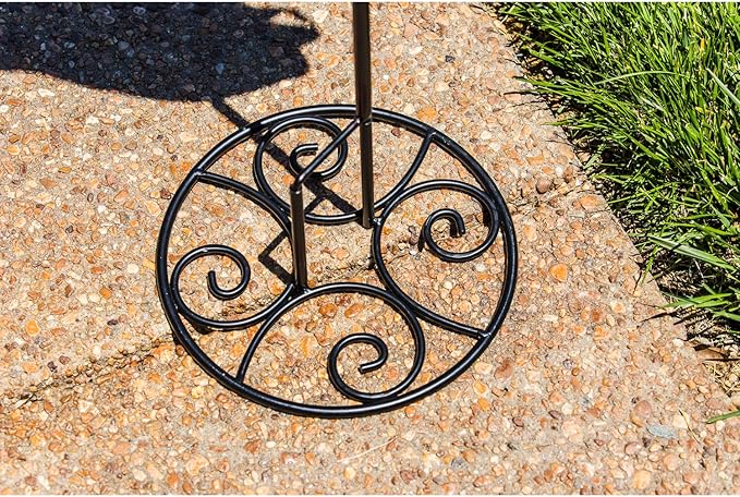 Evergreen Flag Metal Elegant Scroll Stand Base | Sturdy 2 lbs Solid Steel | Black | Designed for Garden Flag Stands | 11 Inches Wide x 6 Inches High | Outdoor American Flags and Seasonal Holiday Decor