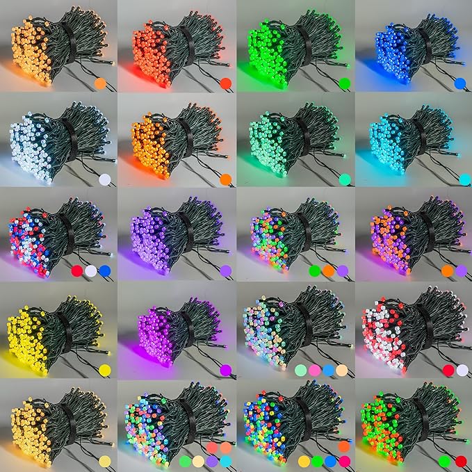Dazzle Bright Smart Christmas String Lights, 98FT 300 LED RGB Color Changing String Lights with Remote & App Controlled, Christmas Decorations for Indoor Outdoor Holiday Xmas Tree Party Decor
