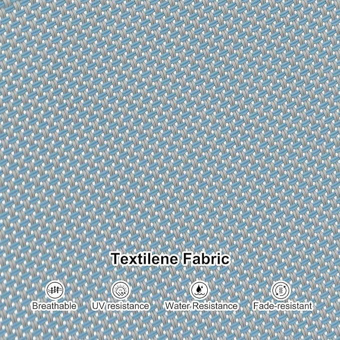 PURPLE LEAF Outdoor Chaise Lounge Set of 4 White Aluminum Lounge Chair Outdoor with Wheels Five-Position Adjustable Patio Lounge Chair for Pool Deck Yard, Steel Blue