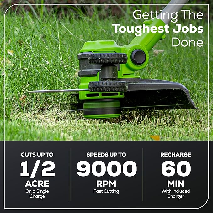 Greenworks 40V 13-Inch Cordless String Trimmer / Edger (Gen 2), Battery and Charger Not Included