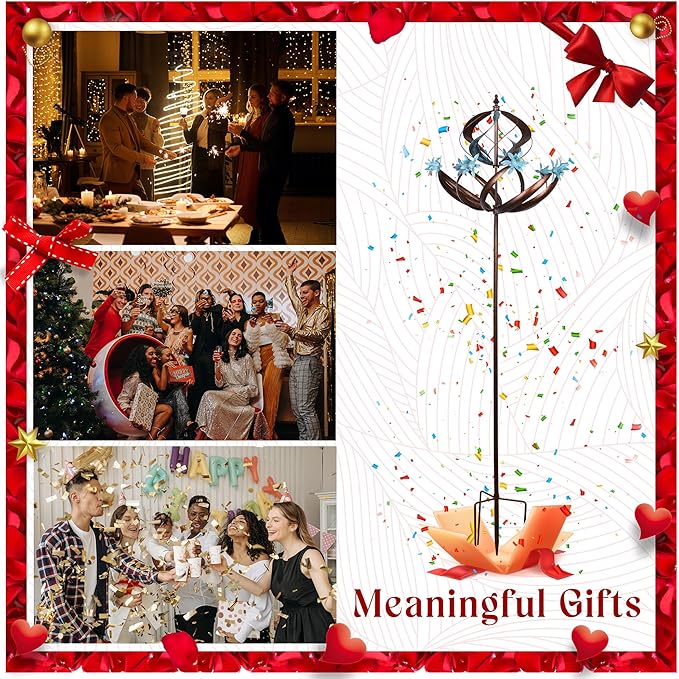 Outdoor Metal Wind Spinner for Yard Garden - Large Kinetic Wind Sculptures Spinners Outdoor, Gift for Birthday, Anniversary, Housewarming, Christmas (W26 x H86)