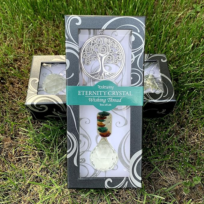 Crystal Garden Suncatcher Hanging Crystals Ornament for Window Rainbow Maker Prisms Home Decor Gift Boxed Sun Catcher Gift Idea for Mom Friends Grandma,Tree of Life