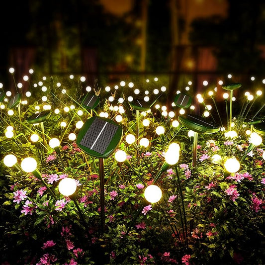 AOSEA Solar Outdoor Waterproof Pathway Lights, Fairy Sway by Wind for Outside, Firefly Lights for Patio, Garden, Yard, Walkway, Sidewalk