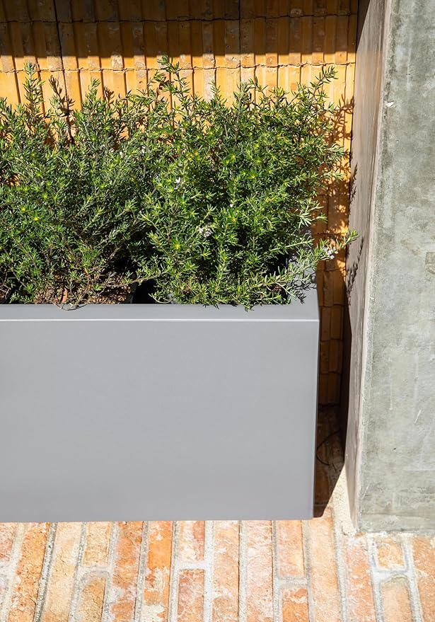 Veradek Block Series Long Box Planter - Large Rectangular Planter for Indoor or Outdoor Patio/Porch | Durable All-Weather Use with Drainage Holes | Modern Décor for Tall Plants, Flowers or Shrubs