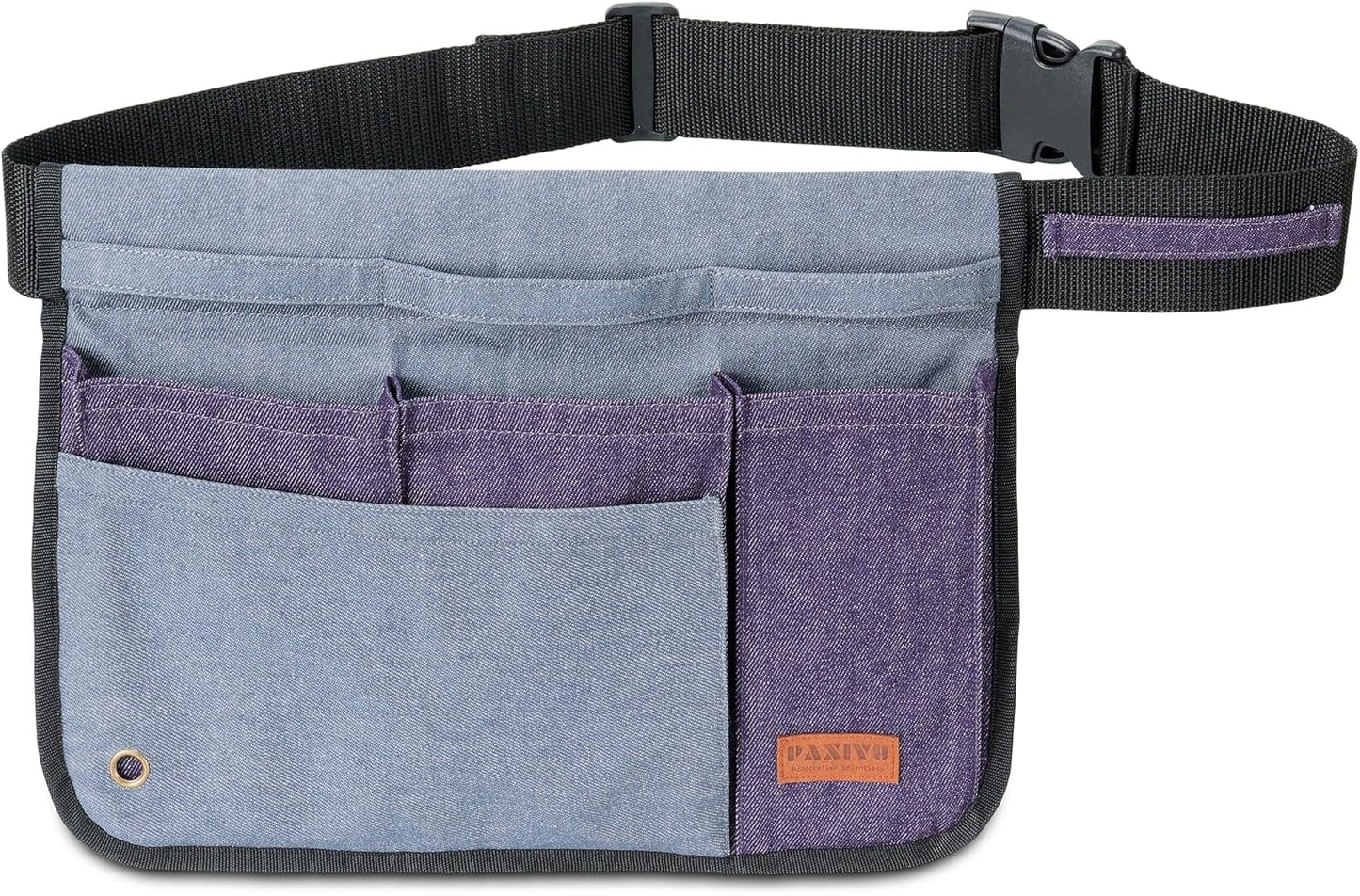 Garden Tool Belt for Men & Women, Denim Wide Adjustable 5-Pocket Waist Tool Apron - Heavy Duty Tool Pouch for Gardening, DIY, Carpenter, Woodworking, Painting, Seamstress, and Crafts (Purple)