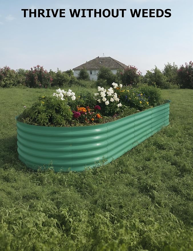 10x4x1.5ft Raised Garden Bed,Galvanized Raised Planter Boxes Outdoor with Easy Assembly, Large Garden Bed for Vegetables, Fruits, Flower,Raised Garden Bed,Green