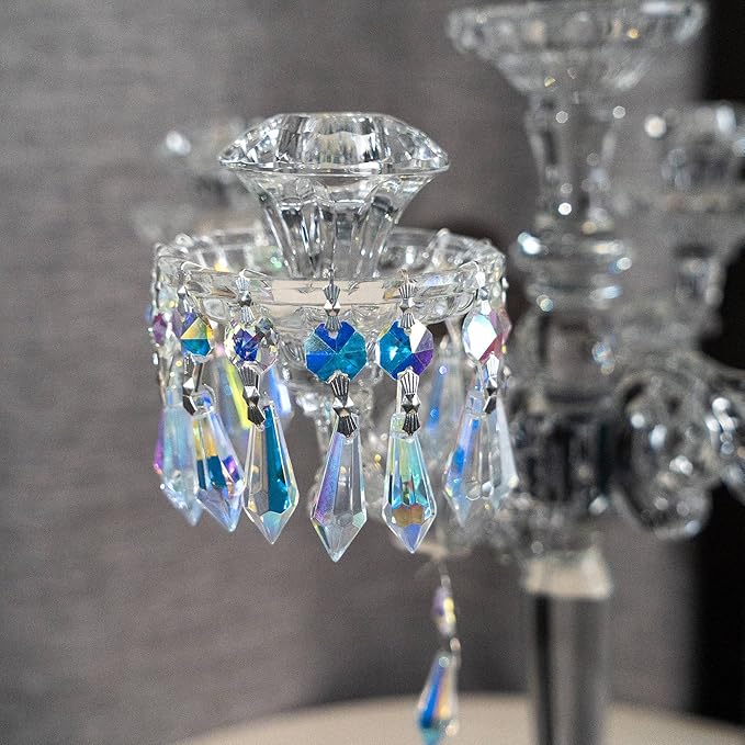 HDCRYSTALGIFTS Hanging Rainbow Maker Colorful Crystal Chandelier Parts Drops Icicle Prisms Fengshui Suncatcher (38mm,20pcs)