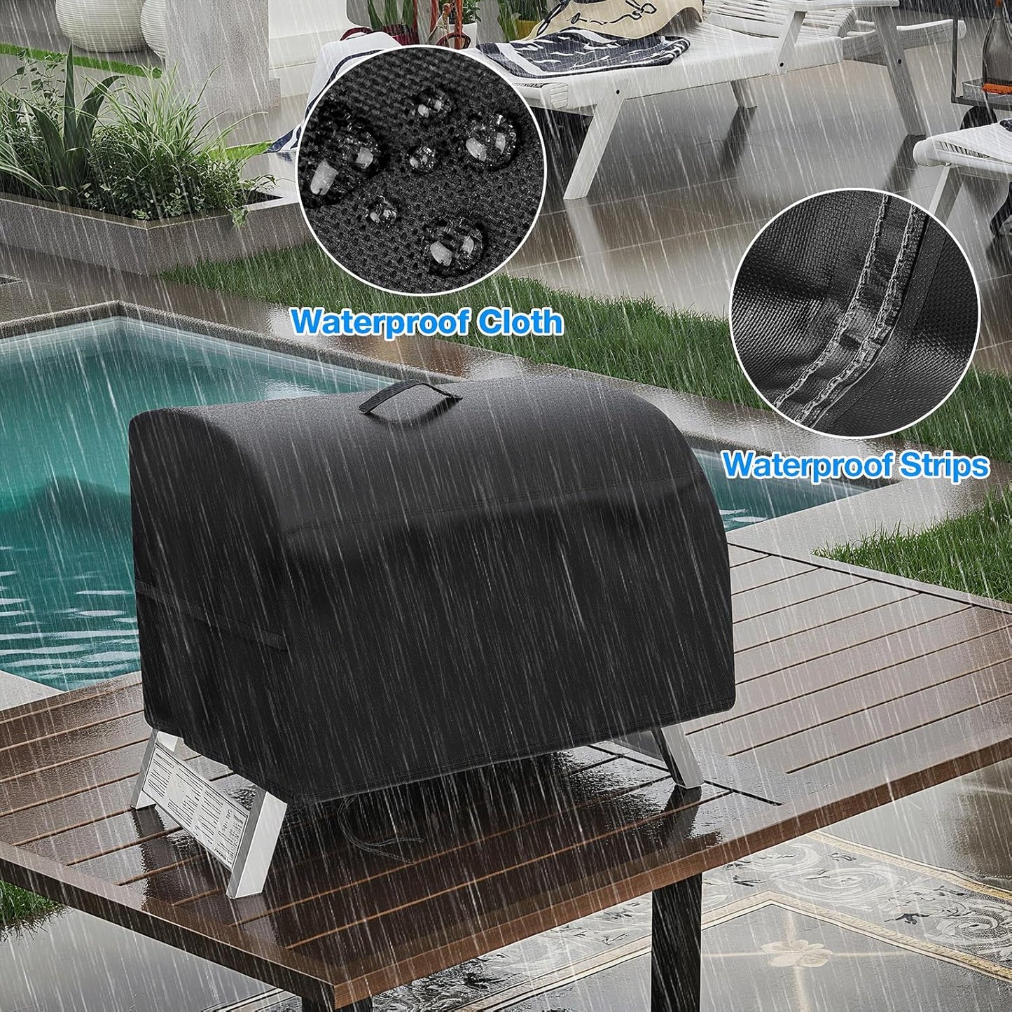 Grill Cover for Lifemaster 2 Burner Portable Table Top Grill, Waterproof Small Tabletop BBQ Grill Cover - 24 x 20 x 15 Inch