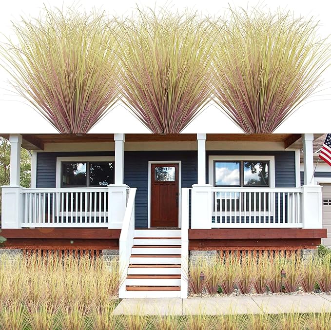 100Pcs Artificial Grass Plants, Faux Shrubs Wheat Grass, Artificial Tall Grasses Fake Plants for Outdoor Decor,Artificial Greenery Stems Weed for Room Indoor Home Decor（Light Purple）