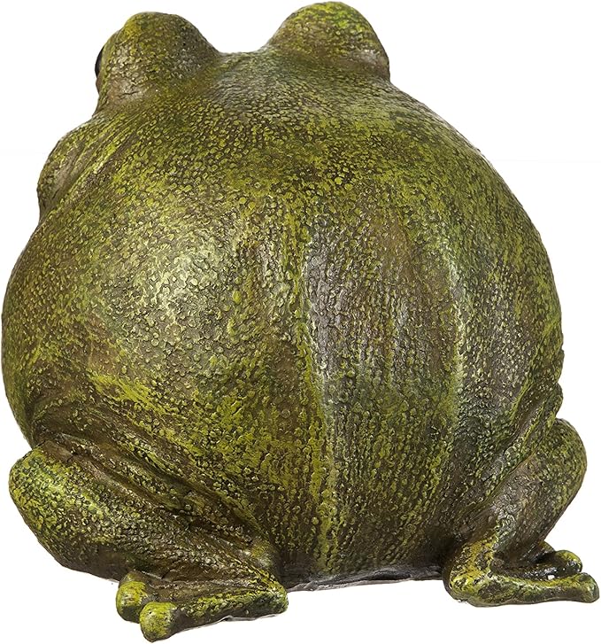 Evergreen Cute Portly Frog Outdoor Statue and Secret Key Holder | Weatherproof and Outdoor Safe | Garden Sculpture | Porch Garage or Patio Home Decor | 6 Inches Tall