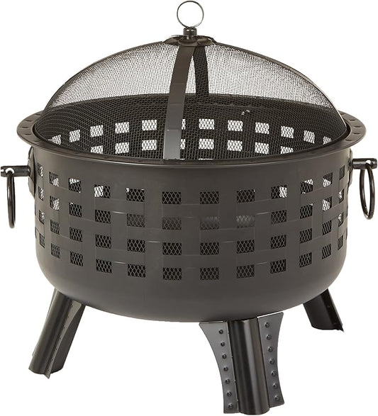 Amazon Basics 27 inch Steel Round Lattice Fire Pit