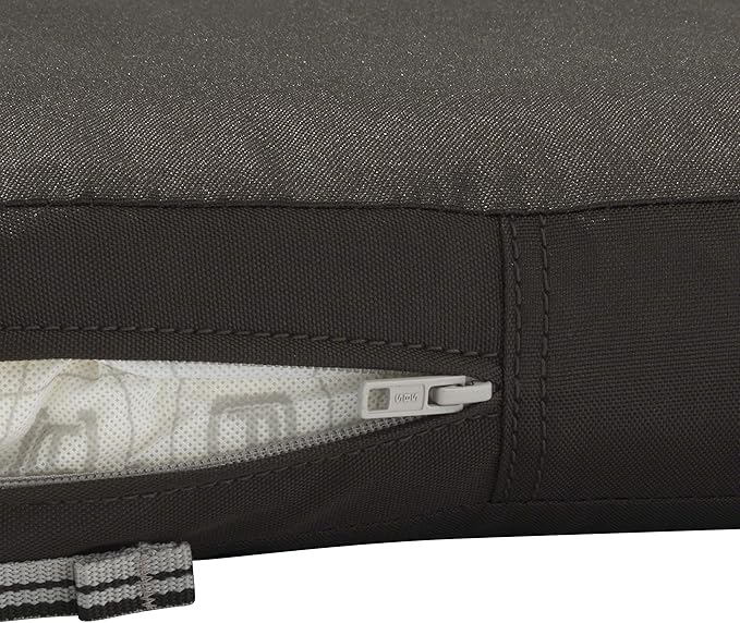 Classic Accessories Ravenna Water-Resistant 21 x 19 x 3 Inch Patio Seat Cushion, Espresso, Chair Seat Cushion