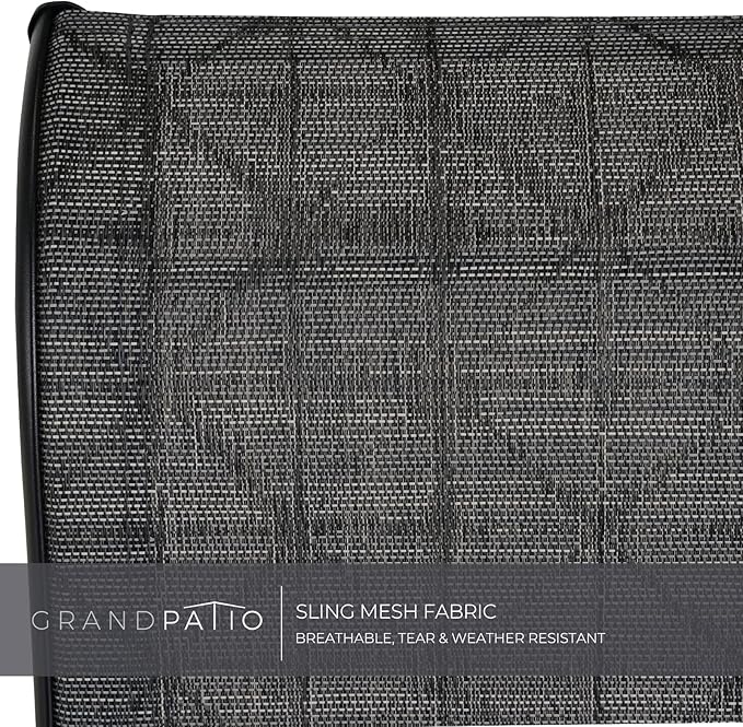 Grand patio Outdoor Swivel Dining Chairs 4-Piece Patio Dining Chairs Set Mesh Sling Patio High Back Swivel Rockers, Black & Grey Plaid