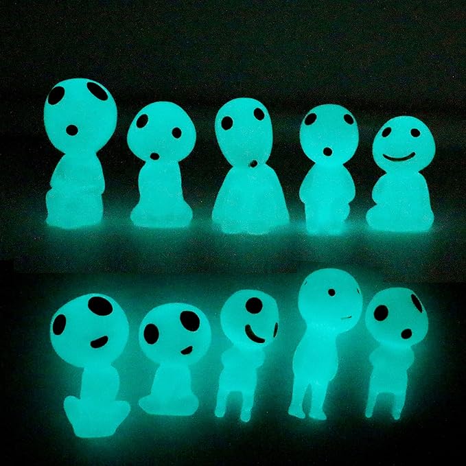 Fairy Garden Accessories Tree Elves Glow in Dark Garden Alien Decor Miniature Luminous Ghost kit for Micro Landscape Garden Decoration Outdoor Status Patio Lawn Yard Kit (10 Blue)