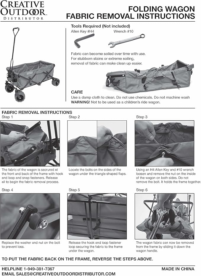 Creative Outdoor Original Folding Wagon All-Terrain Wheels