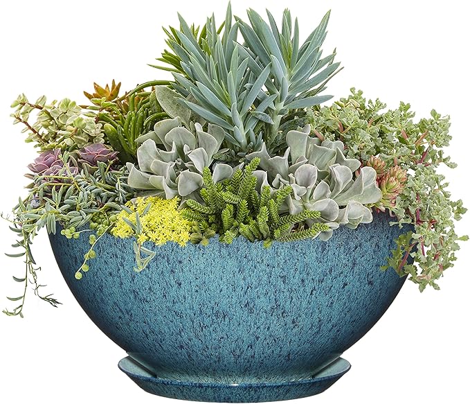 Classic Home and Garden Premiere Collection Planter, Rosie 10", Indigo Speckle